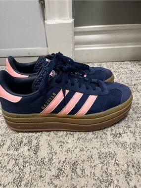 adidas Gazelle Women’s Navy & Pink Platform Sneakers